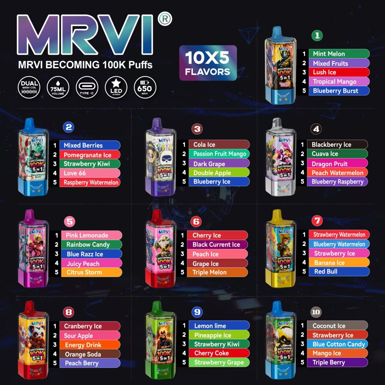 elfbar elfa master akku Bang Legend 120k Vape – 5 In 1 Flavors 120,000 Puffs
