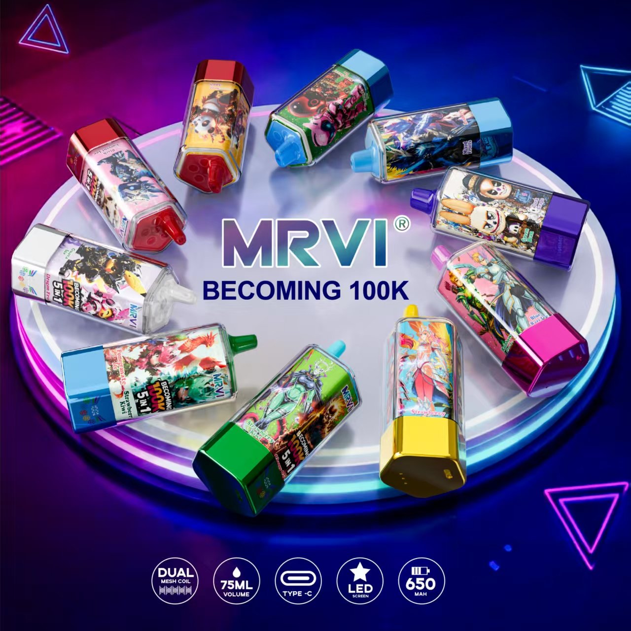 MRVI 100K Puffs Disposable Vape 5in1 Multi-Flavor