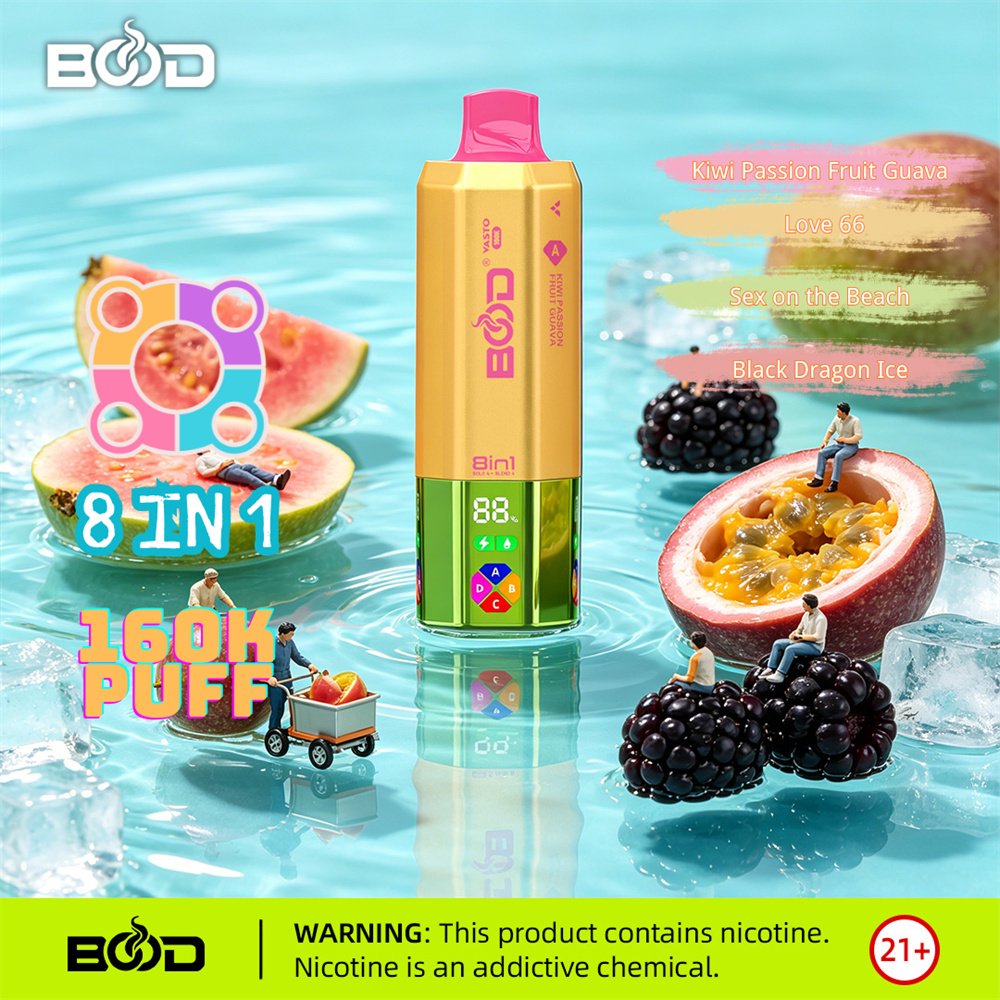 BOOD Vasto 8 in 1 160K BOOD Vasto 8 in 1 160K Puffs Disposable Vape Wholesale - Image 1